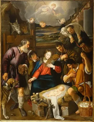  ภาพ “The Adoration of the Shepherds” โดย Juan de la Cruz: บรรยากาศศักดิ์สิทธิ์และสีสันอุดมสมบูรณ์!