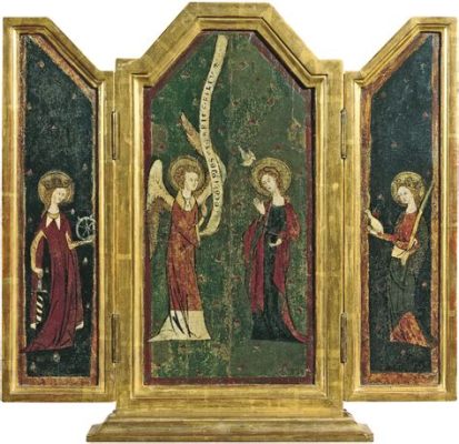  The Annunciation Triptych: Exploring Spiritual Depth Through Vivid Color and Intricate Detail