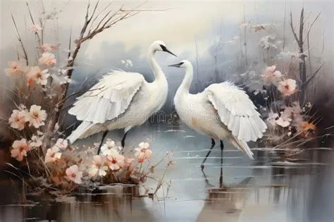  The White Crane: Ink-Washed Serenity and Ethereal Beauty